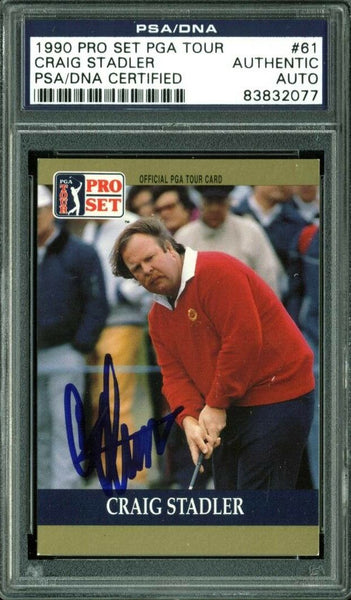 Craig Stadler Authentic Signed Card 1990 Pro Set PGA Tour #61 PSA/DNA Slabbed