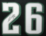 MILES SANDERS (Eagles black SKYLINE) Signed Autographed Framed Jersey JSA