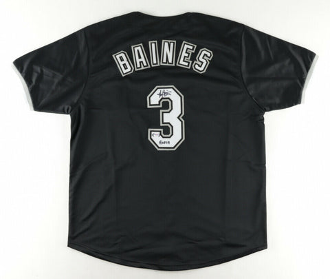 Harold Baines Inscribed HOF 19 Signed Chicago White Sox Black Jersey (PSA COA)