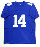 Y.A. Tittle Autographed Blue Pro Style Jersey W/ HOF- JSA W Authenticated *Up 4