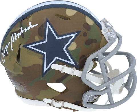 Roger Staubach Dallas Cowboys Signed CAMO Alternate Mini Helmet