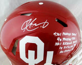 Kyler Murray Signed Oklahoma F/S Speed Authentic Helmet w/ 5 Stats- Beckett Auth