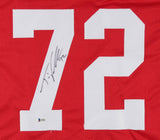 Travis Frederick Signed Wisconsin Badgers Jersey (Beckett Hol) 5xPro Bowl Center