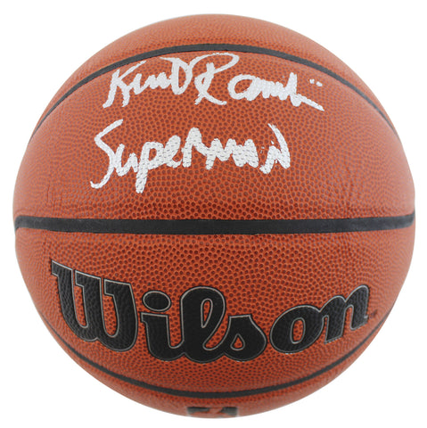 Lakers Kurt Rambis "Superman" Authentic Signed Wilson Basketball BAS Witnessed