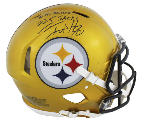 Steelers T.J. Watt NFL Rec 22.5 Sacks Signed Flash F/S Speed Proline Helmet BAS