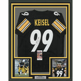 FRAMED Autographed/Signed BRETT KEISEL 33x42 Pittsburgh Black Jersey JSA COA
