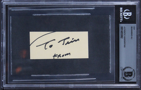 Muhammad Ali "To Tim From" 1.35x3 Hand Writing Sample BAS Slabbed