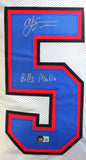 AJ Epenesa Autographed White Pro Style Jersey w/ Bills Mafia- Beckett W *Silver