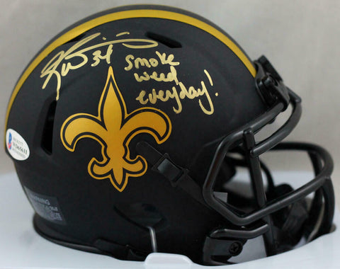 Ricky Williams Autographed NO Saints Eclipse Mini Helmet w/SWED - Beckett W Auth
