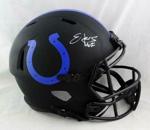 Edgerrin James Sgned F/S Colts Eclipse Speed Helmet w/HOF - JSA W Auth *White
