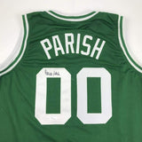 Autographed/Signed Robert Parish Boston Green Basketball Jersey JSA COA Holo