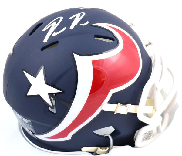 Dameon Pierce Autographed Houston Texans Amp Speed Mini Helmet- Tristar *Silver