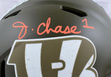 Ja'Marr Chase Signed Bengals Salute to Service F/S Speed Authentic Helmet - PSA