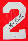 Clyde Drexler Autographed Red Pro Style Jersey- JSA W *Black