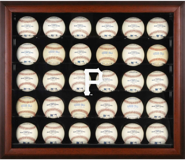 Pittsburgh Pirates (2014-Present) Logo Mahogany Frmd 30-Ball Display Case