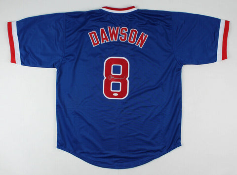 Andre Dawson Signed Chicago Cubs Jersey (JSA COA) 8xAll-Star OF - 1987 N.L.MVP