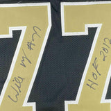 FRAMED Autographed/Signed WILLIE ROAF 33x42 New Orleans Black Jersey JSA COA