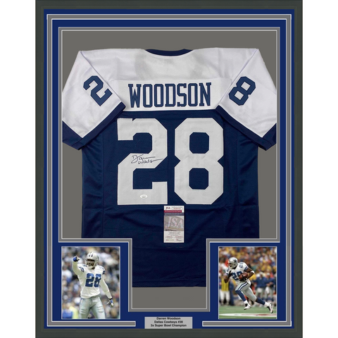 Framed Autographed/Signed Darren Woodson 33x42 Dallas TG Day Jersey JSA COA