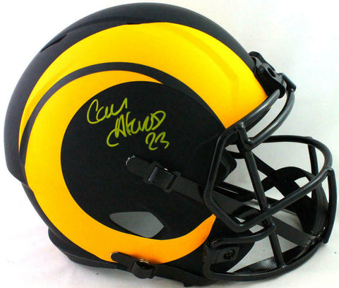 Cam Akers Signed Los Angeles Rams Eclipse Speed F/S Helmet- Beckett W *Yellow
