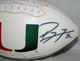 Ray Lewis Autographed Univ of Miami Hurricanes Logo Football PSA/DNA Auth *right