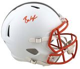 Browns Baker Mayfield Signed Flat White Full Size Speed Rep Helmet BAS Witness