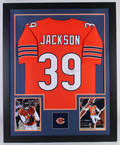 Eddie Jackson Signed Chicago Bears 35x43 Custom Framed Jersey (Beckett COA)
