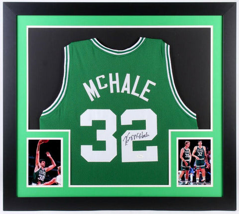 Kevin McHale Signed Boston Celtics 31x35 Custom Framed Green Jersey (JSA COA)