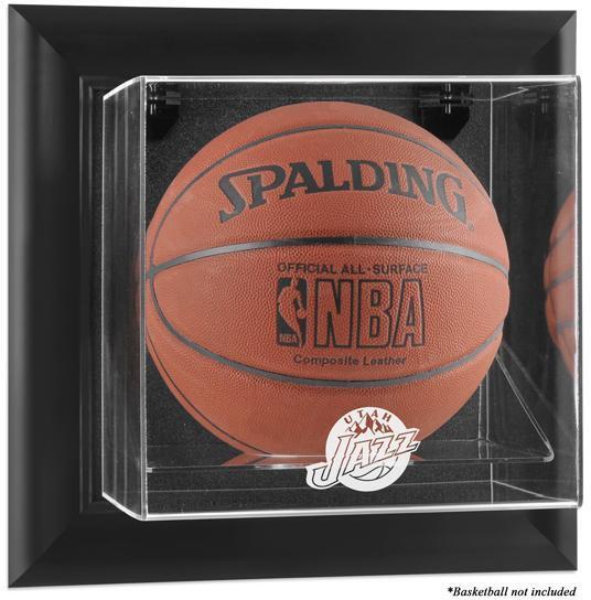 Jazz Black Framed Wall-Mountable Team Logo Basketball Display Case