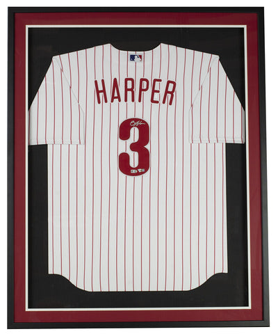 Bryce Harper Signed Framed Nike Replica Phillies Baseball Jersey Fanatics