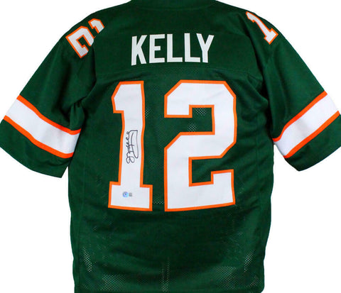 Jim Kelly Autographed Green College Style Jersey-Beckett W Hologram *Black