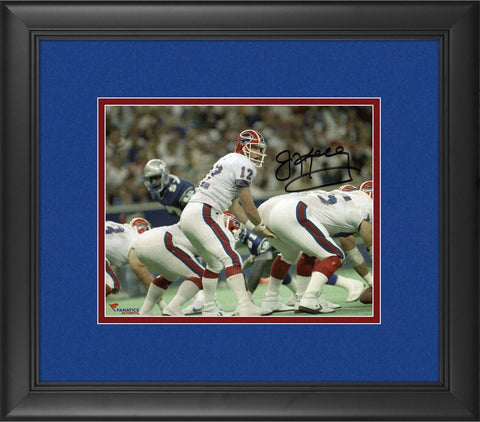 Jim Kelly Buffalo Bills Framed Autographed 8" x 10" Under Center Photograph