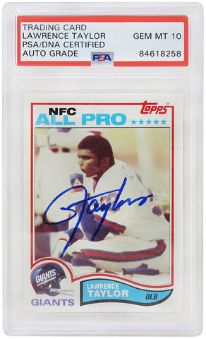 Lawrence Taylor autographed Giants 1982 Topps RC Card #434 (PSA - Auto Grade 10)