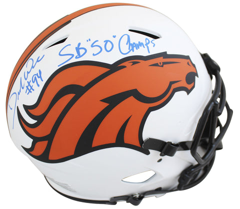 Broncos DeMarcus Ware SB 50 Champs Signed Lunar F/S Speed Proline Helmet BAS Wit