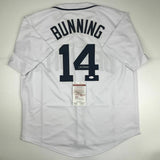 Autographed/Signed JIM BUNNING Detroit White Baseball Jersey JSA COA Auto