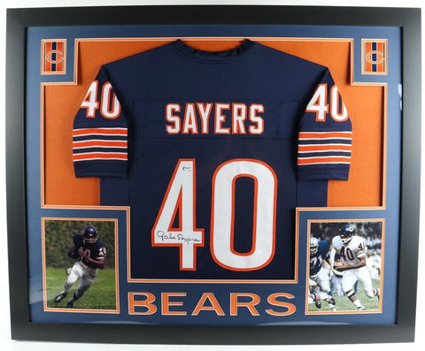 Gale Sayers Signed Bears 35"x43" Framed Jersey (PSA) 1965 NFL Rookie of the Year