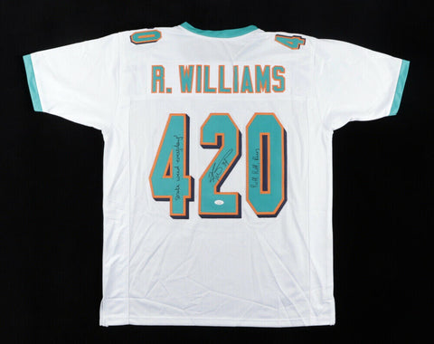 Ricky Williams Signed Dolphins 420 Jersey "Smoke Weed Everyday! & Puff Puff Run"