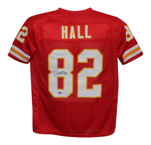 Dante Hall Autographed/Signed Pro Style Red XL Jersey Beckett 35510
