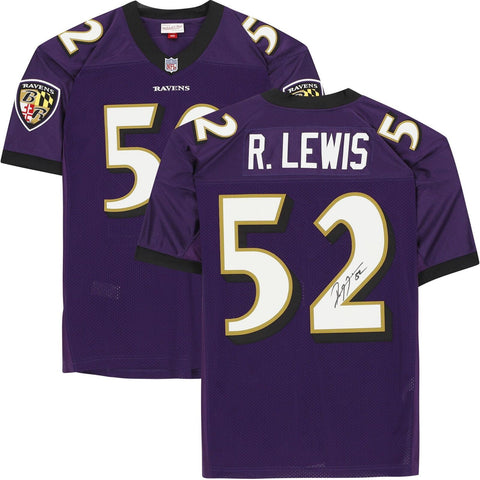Ray Lewis Baltimore Ravens Signed Mitchell & Ness Purple Authentic Jersey