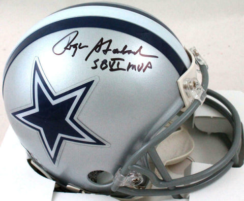 Roger Staubach Autographed Dallas Cowboys Mini Helmet w/SB MVP-Beckett W Holo