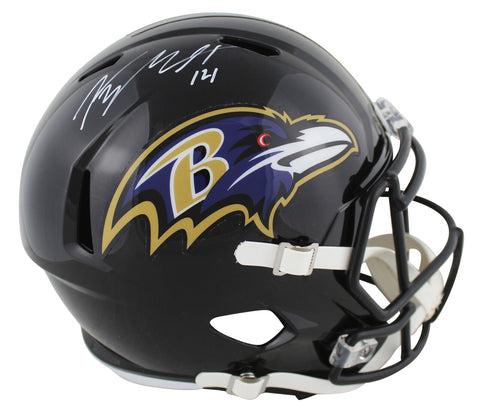 Ravens Kyle Hamilton Authentic Signed Full Size Speed Rep Helmet BAS Witnessed