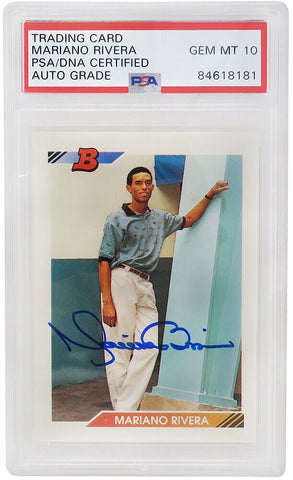 Mariano Rivera autographed Yankees 1992 Bowman RC Card #302 (PSA- Auto Grade 10)