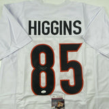 Autographed/Signed TEE HIGGINS Cincinnati White Football Jersey JSA COA Auto