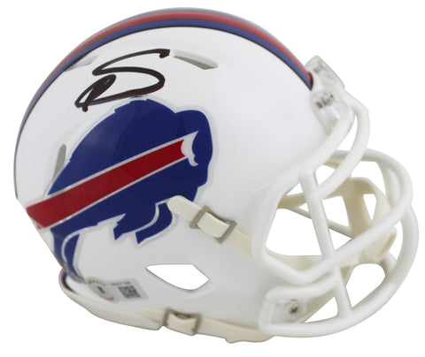 Bills Stefon Diggs Authentic Signed White Speed Mini Helmet BAS Witnessed