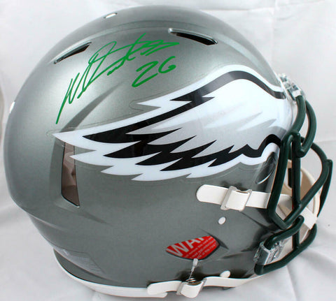 Miles Sanders Signed Eagles F/S Flash Speed Authentic Helmet-Beckett W Hologram