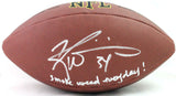 Ricky Williams Signed NFL Super Grip Football w/ SWED - Beckett W Auth *Silver