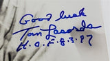 Tommy Lasorda (d. 2021) "HOF 8/3/97" Signed Brooklyn Dodgers 8x10 Photo JSA COA