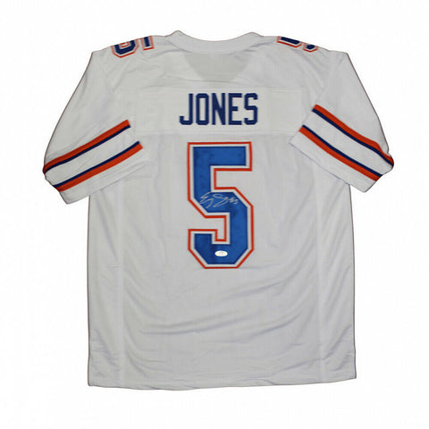 Emory Jones Signed Gators White Jersey (JSA COA) 2021 Florida #1 Quarterback
