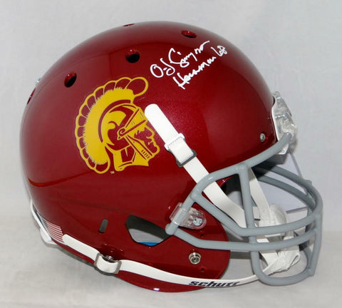 O. J. Simpson Signed USC Trojans F/S Schutt Helmet Heisman- JSA W Auth *White-F