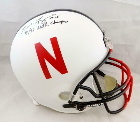 Tommie Frazier Autographed Nebraska F/S Helmet W/ Nat'l Champs- Beckett Auth