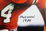 Vinny Testaverde Signed Hurricanes 16x20 Running FP Photo w/ Heisman- JSA W Auth